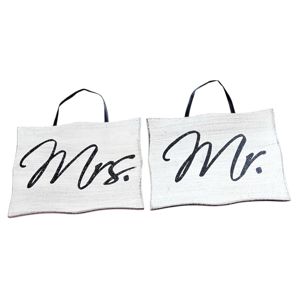 Wedding Mr & Mrs Wooden Rustic Sign, Hobby Lobby,  Black and White Size 8X10